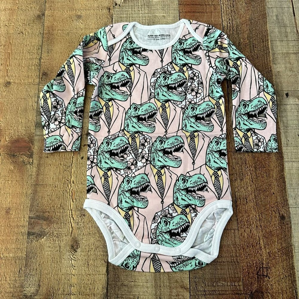 Sleep no more unisex gender neutral dinosaur bodysuit what happens in vegas